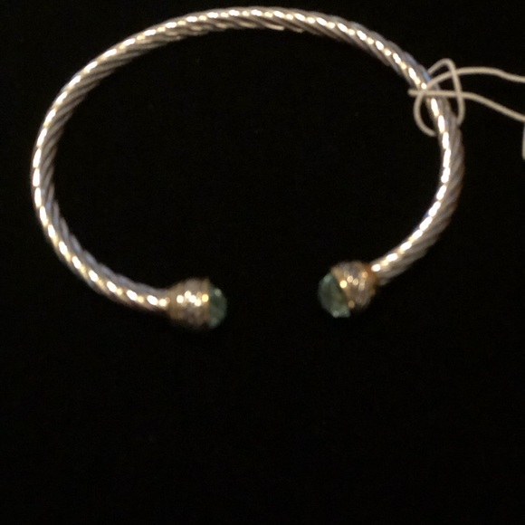 NWT Twisted Silver Bracelet with Turquoise on ends - Picture 3 of 10